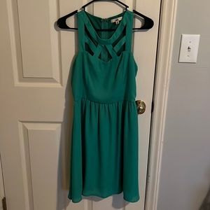 Green mini dress